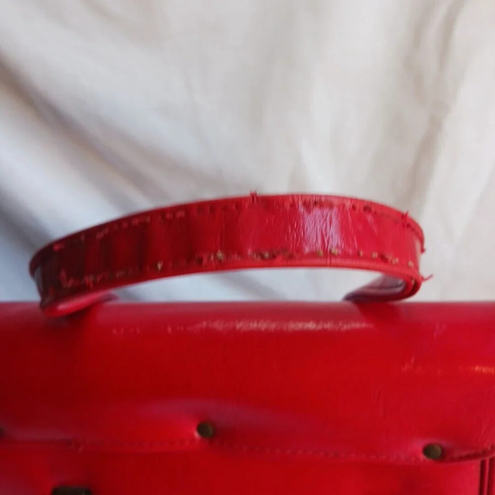 Vintage MCM Red Vinyl Handbag Double Handle